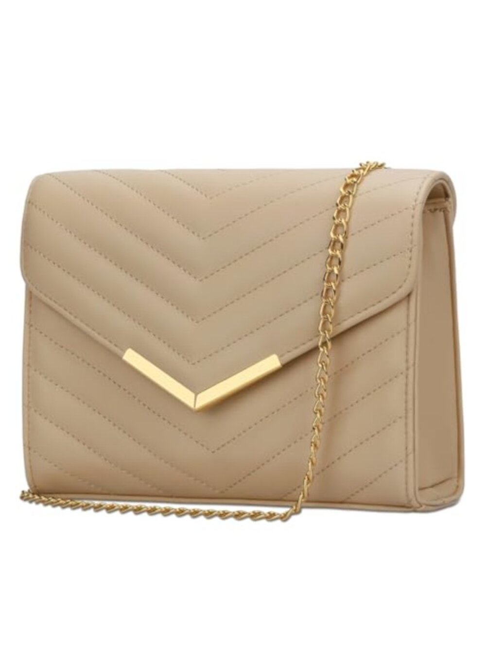 Women Formal Vegan Leather Evening Envelope Clutch with Chain Strap - Picture 1 of 6